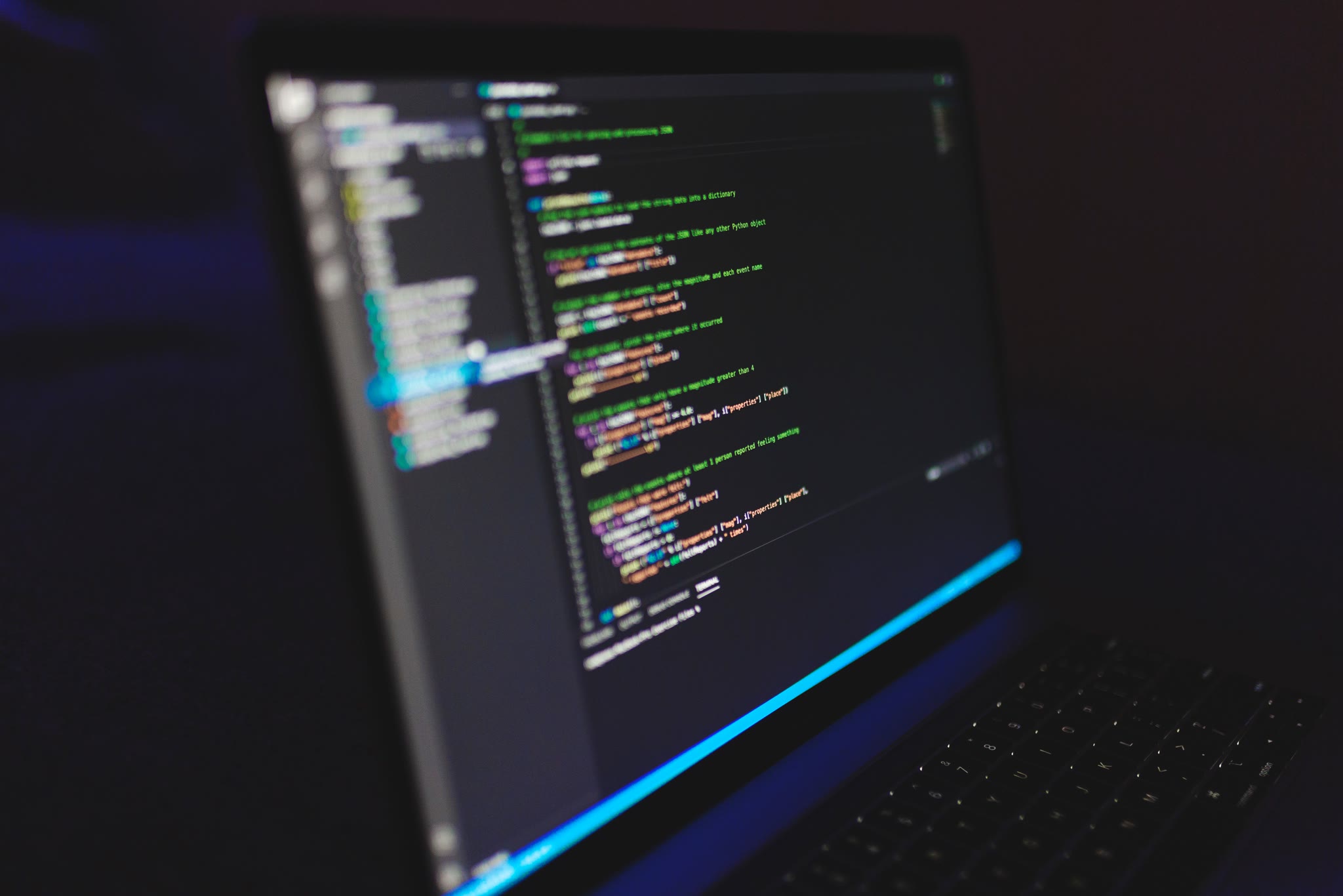 Custom application under development on a computer screen